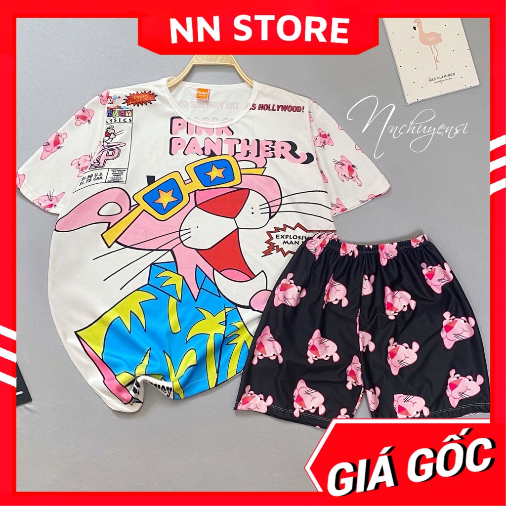 Đồ bộ hoạt hình form rộng trẻ em & người lớn đến 70kg doremon gấu brown báo hồng pink panther chó snoopy DBRBD FULL SIZE