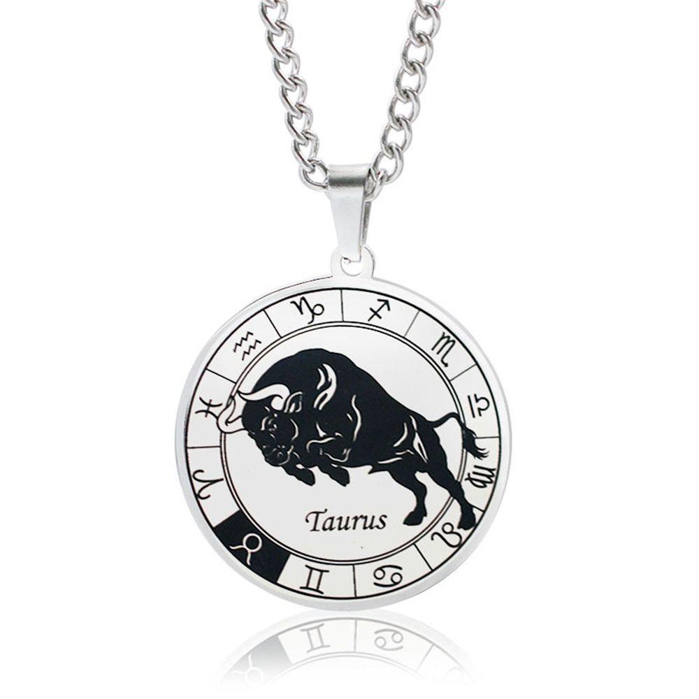 MAGIC Fashion 12 Constellations Jewelry Gift Embossment Collar Necklace Chain Pendant Personality Metal Square Choker Jewelry