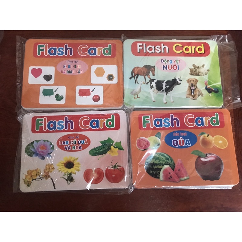 Bộ 287 Thẻ Học Thông Minh Song Ngữ 19 Chủ Đề KT 12x16cm Giúp Bé Tìm Hiểu Thế Giới Xung Quanh