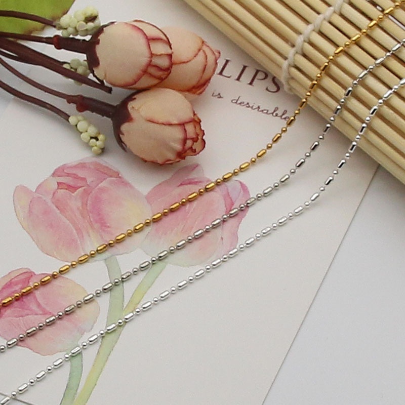(1 mét)Chuỗi dây xích đặc 1,5mm, Nguyên liệu làm trang sức cổ trang, Nguyên liệu diy