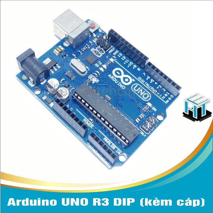 Arduino UNO R3 DIP có kèm dây cáp,Bộ nhớ flash 32 KB (ATmega328) với 0.5KB dùng bởi bootloader