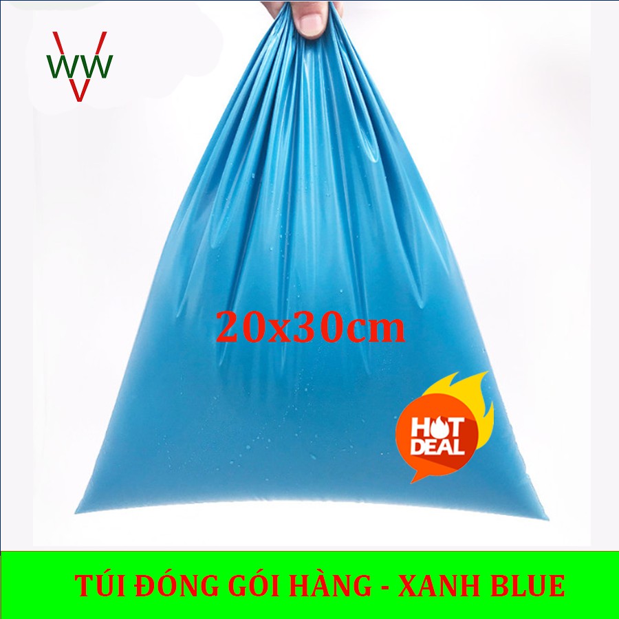 100 Túi ( 1 cuộn ) đóng gói hàng XANH BLUE size 20x30cm thay thế túi xi măng giá rẻ Hà Nội