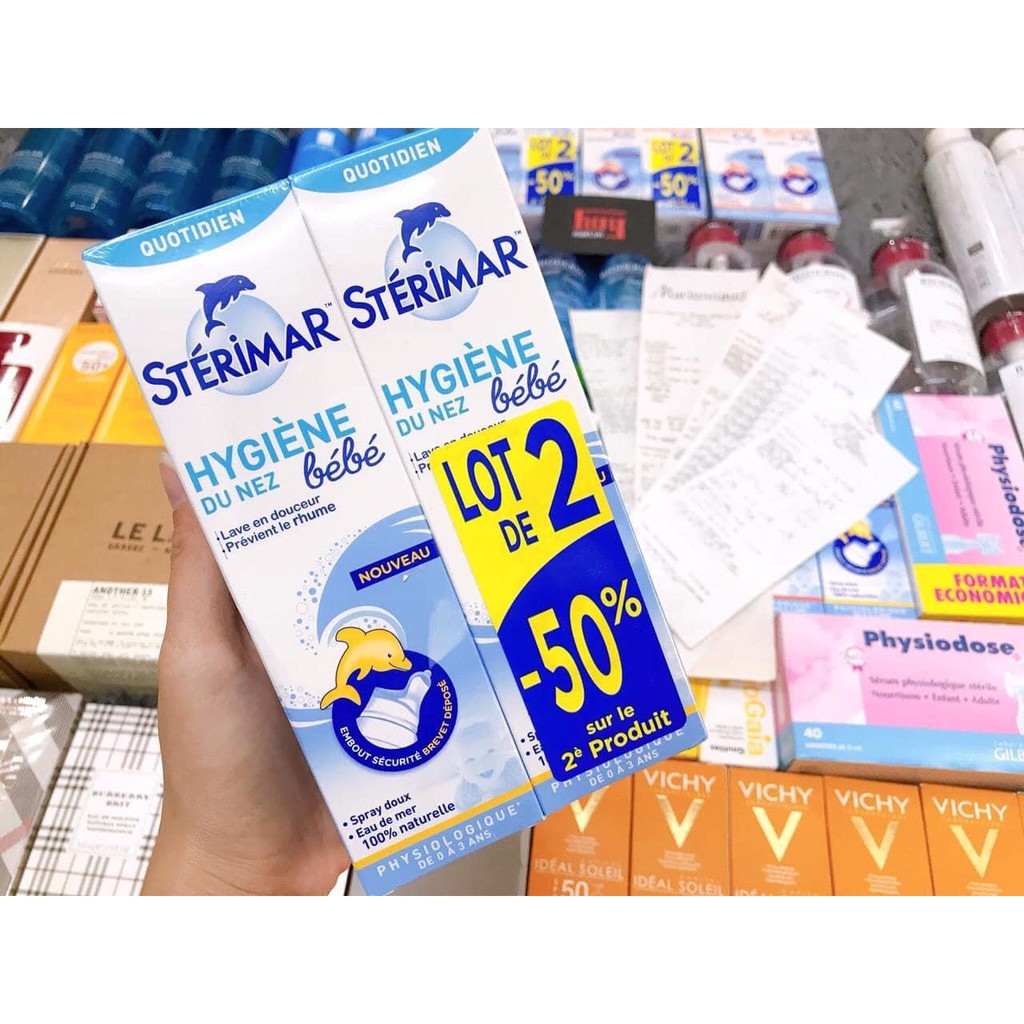 Xịt Mũi Cá Heo Vàng Và Cá Heo Cam Sterimar Nội Địa Pháp Giúp Làm Sạch, Giảm Nghẹt Mũi Sổ Mũi Hàng Chuẩn 100%