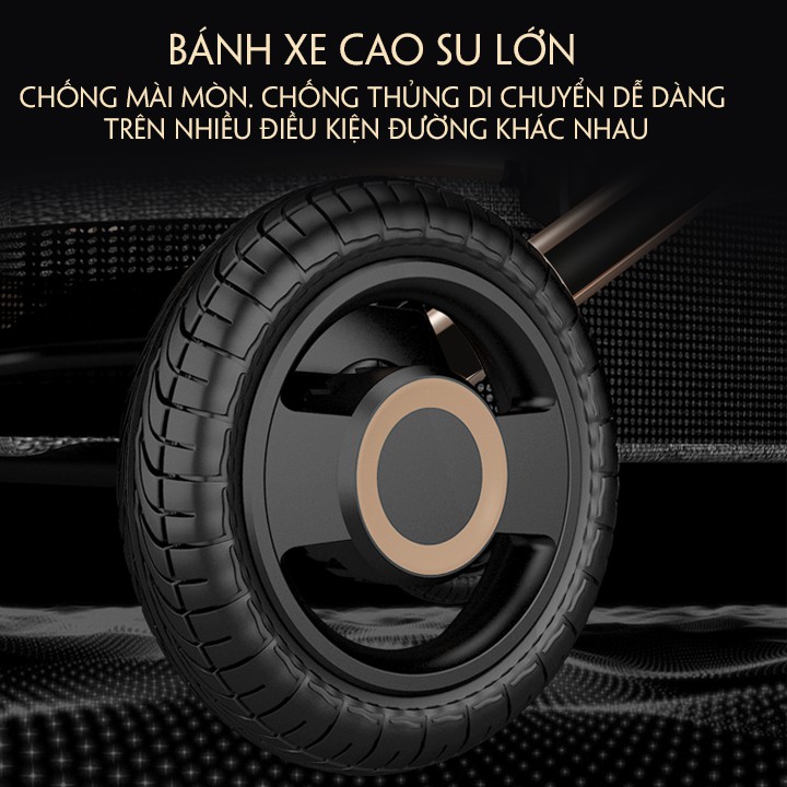 [HOT 2020]Xe đẩy em bé, xe đẩy trẻ sơ sinh 2 chiều 3 tư thế có giảm xóc nôi tháo rời bánh xe cao su LIBERIONE