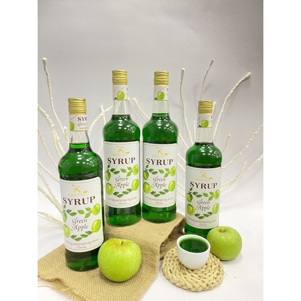 SIRO TÁO XANH Pha Chế ( Syrup Green Apple) KINGTEA.XT chai 800ml