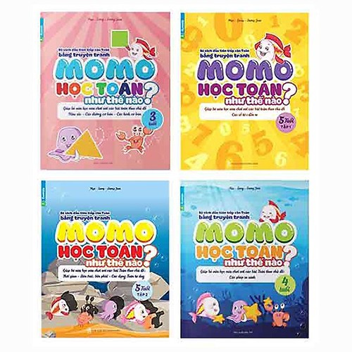 Sách Combo 4 cuốn Momo học Toán như thế nào? cho bé từ 3 - 5 tuổi