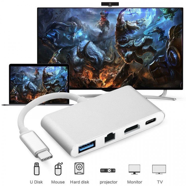 Cáp Chuyển Đổi USB Type C Sang HDMI, Hub USB Và Cổng Lan