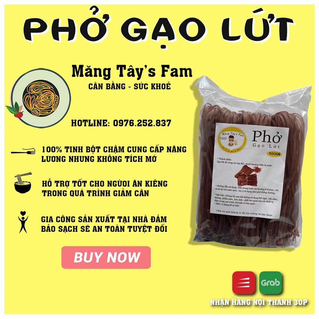 PHỞ GẠO LỨT - 500G Ăn Kiêng , Giảm Cân , Ăn Chay Hỗ Trợ Tốt Trong Quá Trình Giảm Mỡ