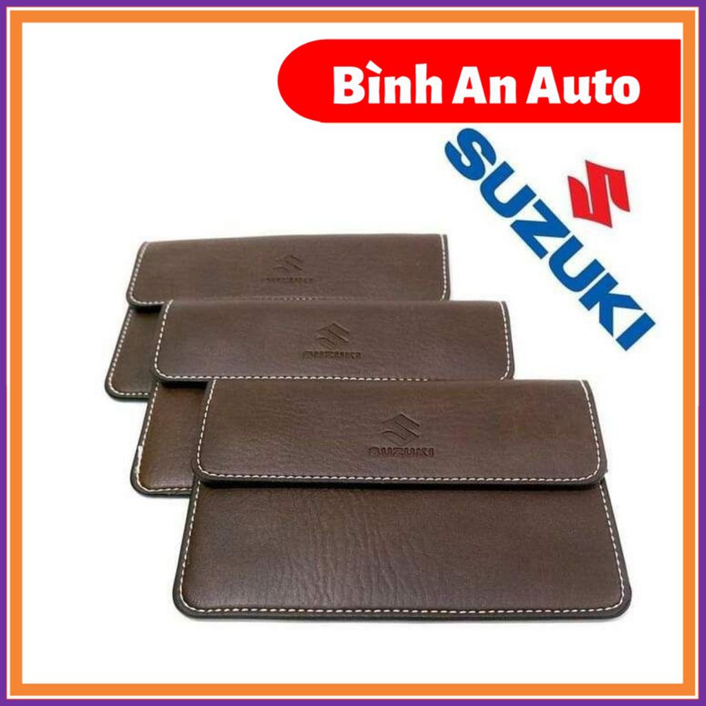 Ví da ô tô, Ví da đựng giấy tờ xe ô tô, Ví da đựng giấy tờ đăng kiểm ô tô in logo SUZUKI - Bình An Auto