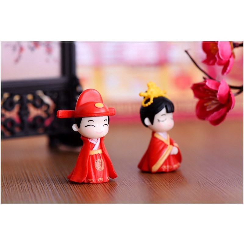 Đôi Tân Lang Tân Nương Cổ Trang Mới[ Giá 1 đôi] Phụ kiện trang trí tiểu cảnh terrarium