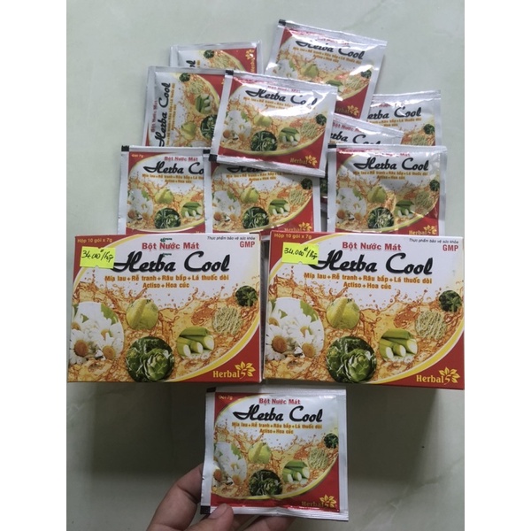 Herba cool bột sủi thanh nhiệt nước mát