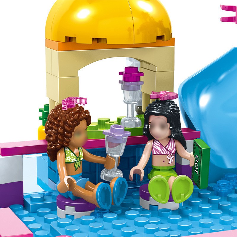 (768 mảnh) Đồ chơi xếp hình lắp ráp Đồ chơi lego bé gái lego friends khu vui chơi mùa hè CHO BÉ PHÁT TRIỂN TƯ DUY