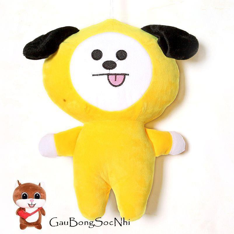 Gấu bts- BTS CHIMMY - Jimin (vàng) đáng yêu - Tặng móc khóa quả bông dễ thương