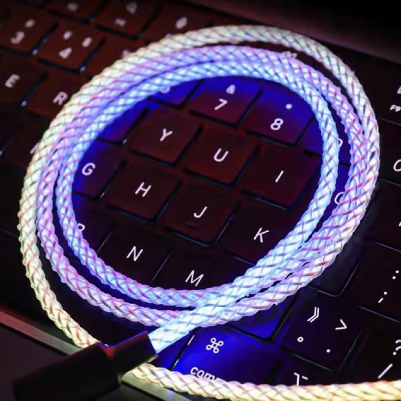 Dây cáp type-C RGB kết nối bàn phím cơ / Sạc điện thoại hỗ trợ sạc nhanh 66W