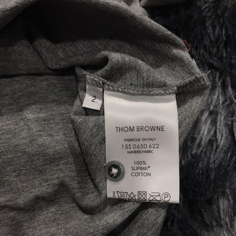 Áo thun polo Thom brown xám viền túi cao cấp