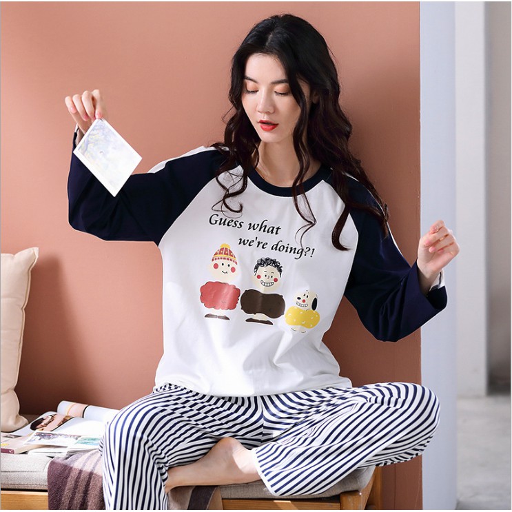 {ẢNH THẬT} Set đồ nữ Đồ bộ mặc nhà vải COTTON 100% thông thoáng & thấm hút mồ hôi tốt, style Hàn Quốc (704)