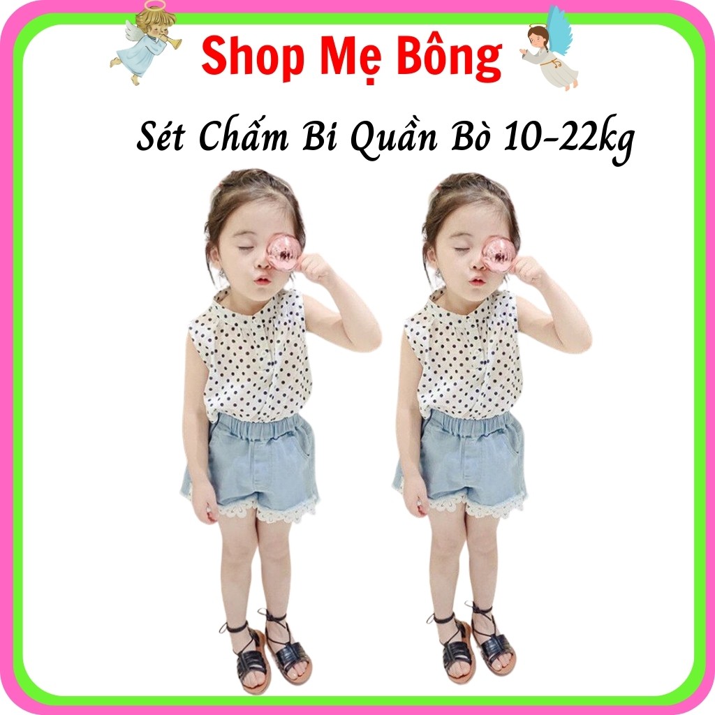 Bộ Bé Gái Áo Đũi Quần Jean Bò BG2002 - Shop Mẹ Bông 92