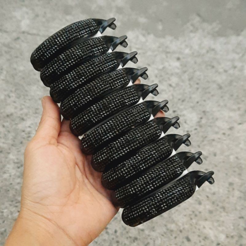 Kẹp cóc mo đính hạt màu đen cỡ to (cở lớn/cở nhỏ)