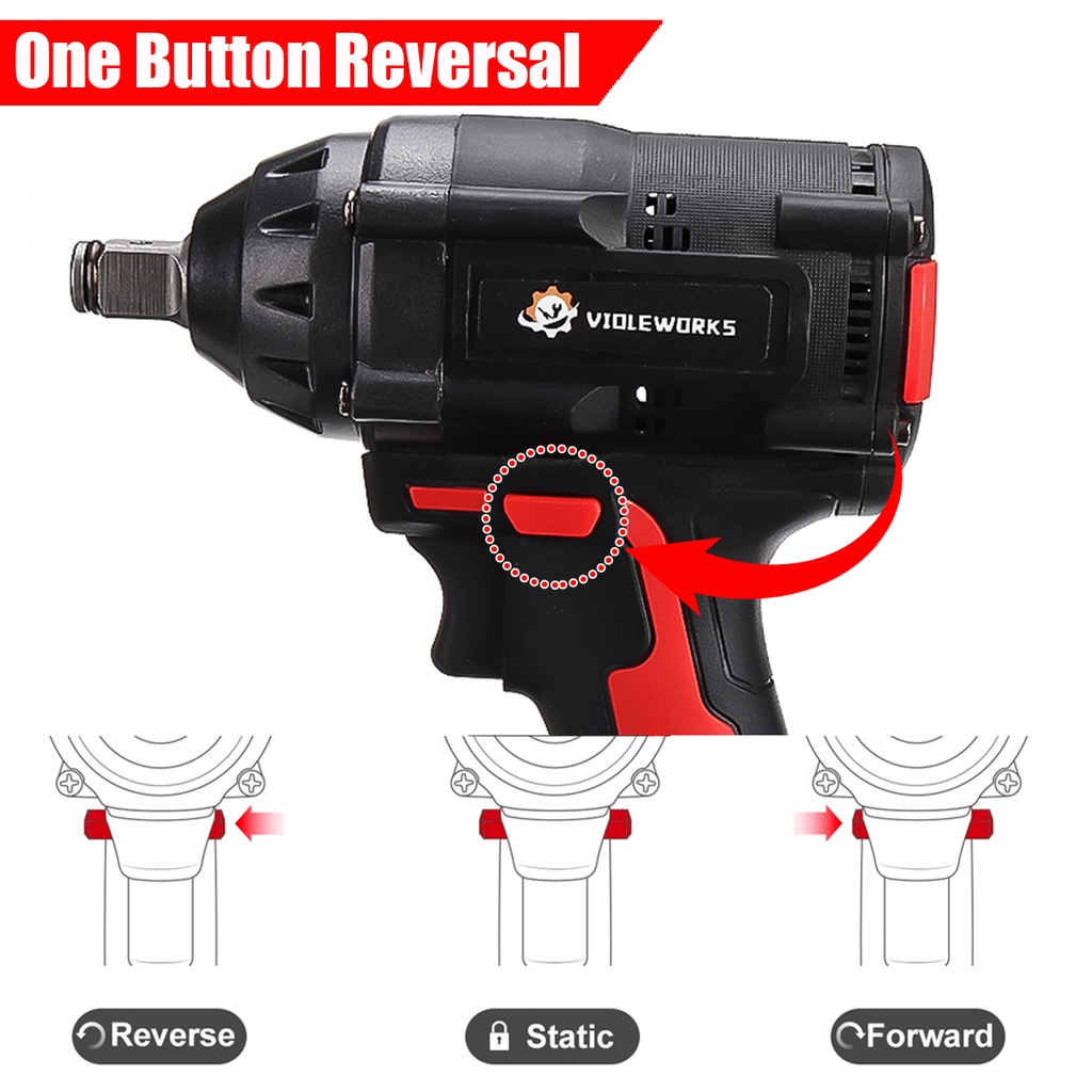 Cờ Lê Điện 1 / 2 Inch 520nm max 288vf li-ion Kèm 2 Pin ac 110-240v
