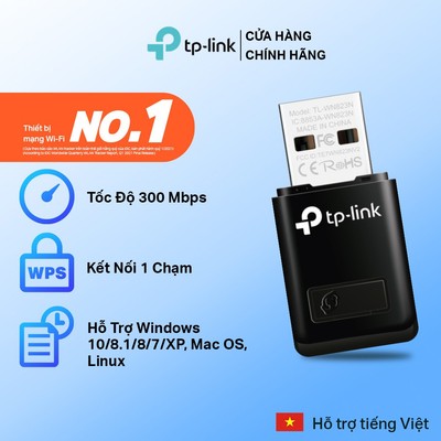 [USB Wi-Fi 300Mbps] Bộ Chuyển Đổi USB Wifi TP-Link TL-WN823N Chuẩn N 300Mbps, USB Wifi cho PC/Laptop nhỏ gọn