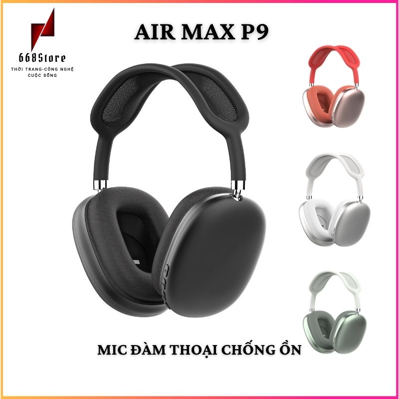 Tai nghe Bluetooth 5.0 Air Max P9, Tai nghe chụp tai cao cấp có Mic đàm thoại, âm thanh chất lượng cao