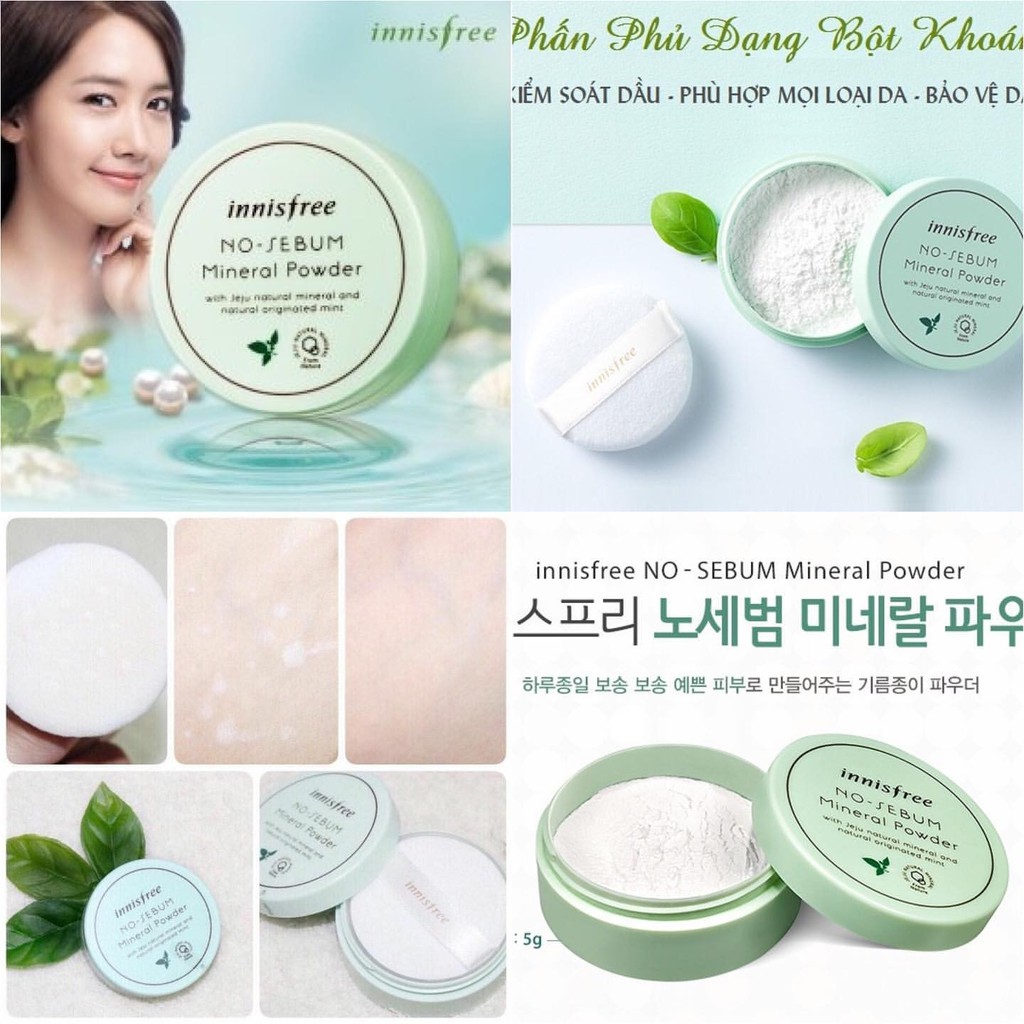 Phấn bột kiềm dầu Innisfree dạng bột