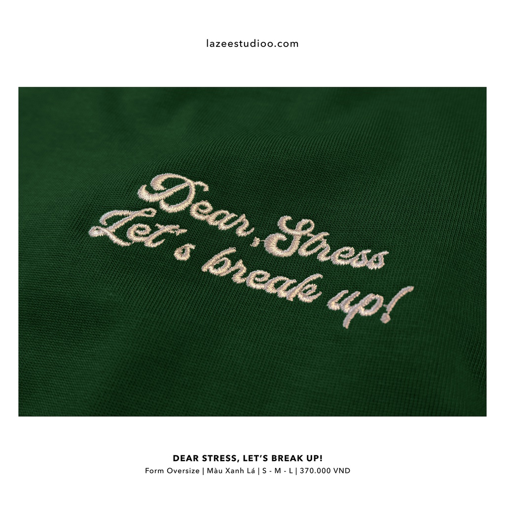 Áo thun - DEAR STRESS | LAZEE STUDIOO | Xanh Lá - Đen | Form Oversize
