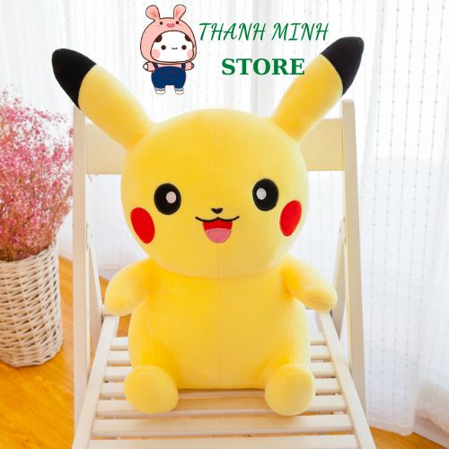 Gấu Bông Pikachu Pokemon Ngồi Cao Cấp THANH MINH STORE
