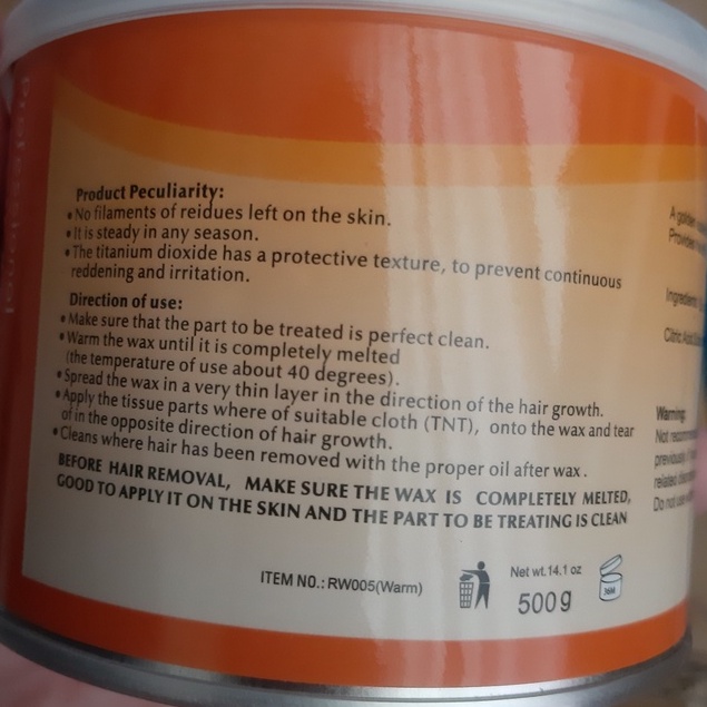 " Hàng chất lượng " Hủ mật ông 500 gram PROFRESSIONAL DEPILATORY dùng để wax lông.