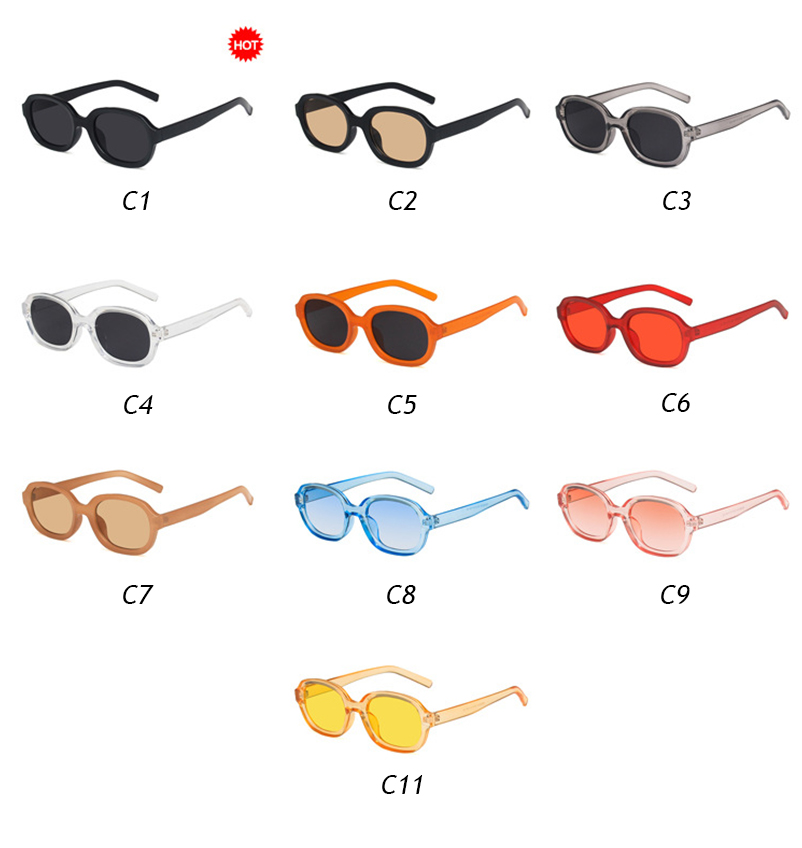 Kính Mát Gọng Oval Chống Tia Uv Phong Cách Hàn Quốc