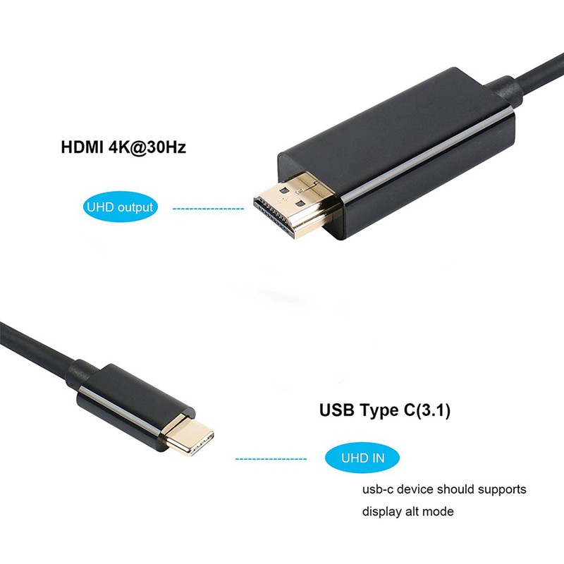 Cáp Chuyển Đổi Type C Sang Hdmi 6ft Usb 3.1 (Thunderbolt 3) Cho Tablet