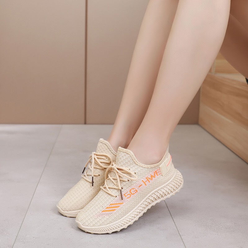 Giày thể thao nữ chạy bộ cột dây cổ thấp ulzzang đi học đi chơi thoáng khí size từ 36 đến 39