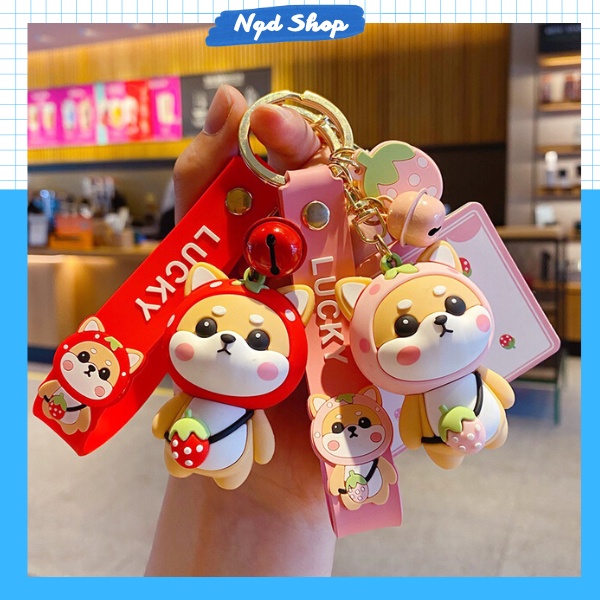 Móc khóa xe máy chú chó Shiba ngộ nghĩnh đáng yêu, móc chìa khóa xe ô tô chú chó Nhật Bản kute chuẩn Hot trend Tik Tok