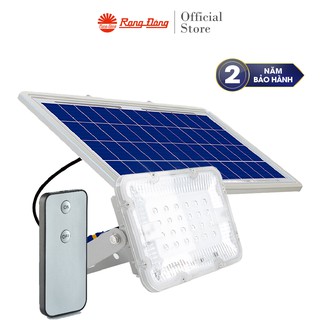 Đèn LED chiếu pha năng lượng mặt trời Công suất 40W chính hãng Rạng Đông, có cảm biến ánh sáng + remote, chống nước