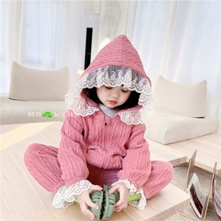 Bộ len pha ren siêu xinh cho bé gái