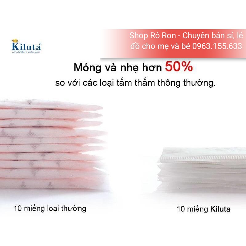 [Mã MKBC245 giảm 8% đơn 400K] LÓT THẤM SỮA KILUTA SIÊU MỎNG - SIÊU THẤM (HỘP 24)