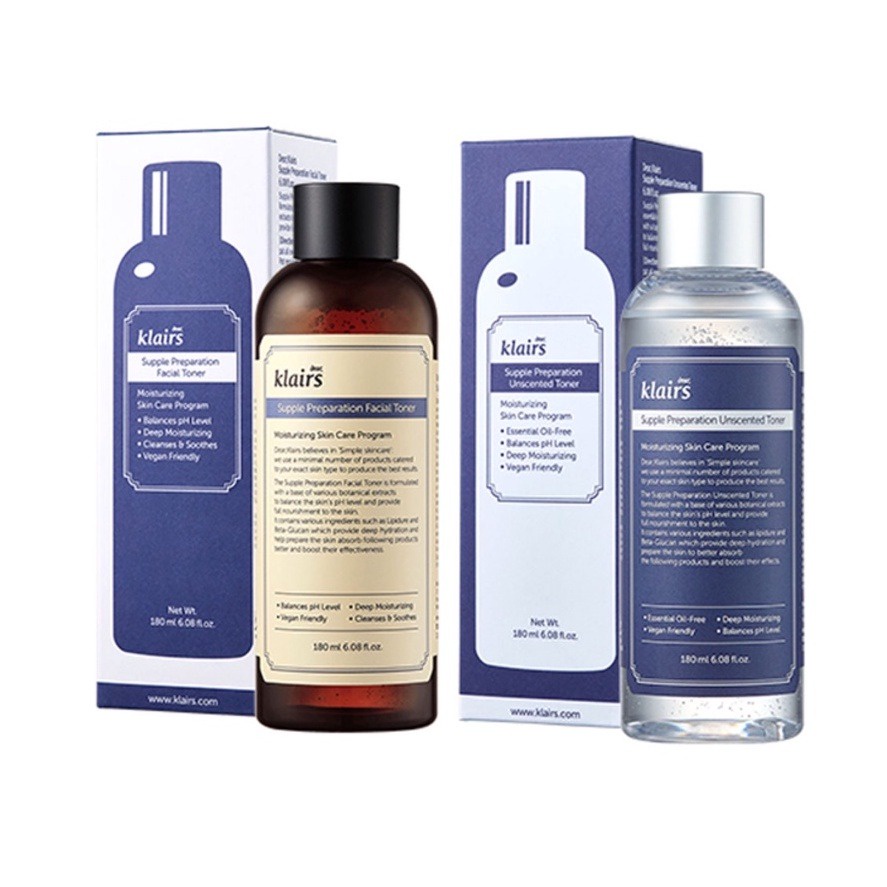 [CHÍNH HÃNG] Nước hoa hồng Dear Klairs Supple Preparation Unscented Toner - Supple Preparation Facial Toner 180ml