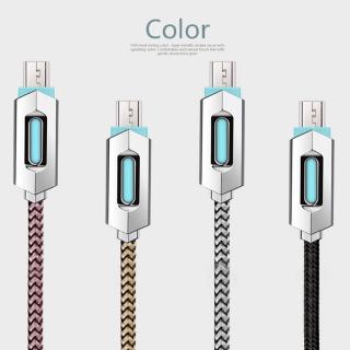Cáp sạc dây bện dài 1m cổng usb có đèn led dành cho android