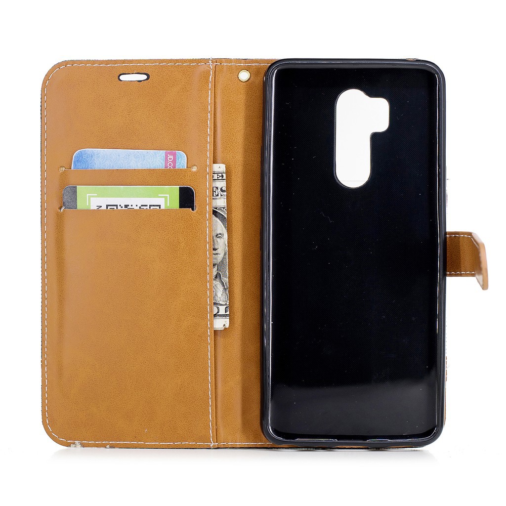 Bao da điện thoại phong cách có ngăn để thẻ kèm dây đeo tiện dụng cho LG G7