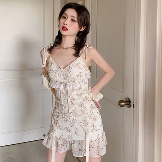 Váy Hoa Gợi Cảm Cổ V Ren Thời Trang Nữ