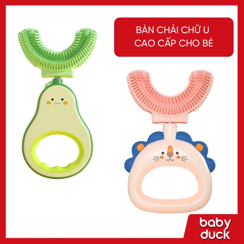 Bàn chải chữ u siêu cao cấp 2000 sợi lông chải hình quả bơ và sư tử