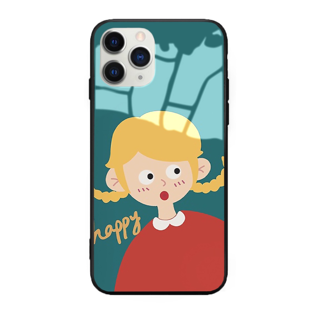Ốp iphone kính cường lực Cặp đôi Lucky Happy cho 11/11pro/11promax/xsmax/xr/x/7plus/6/7/8/plus/12 pro max/13pro max-k361
