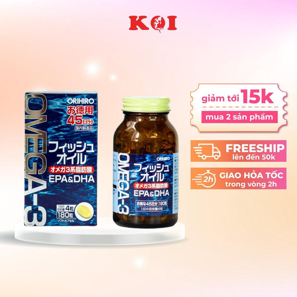 Viên uống dầu cá omega-3 Orihiro hỗ trợ tim mạch 180 viên Nhật Bản phát triển não bộ hỗ trợ tăng cường thị lực