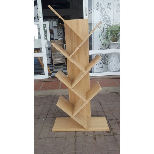 KỆ SÁCH GỖ HÌNH XƯƠNG CÁ 5 TẦNG