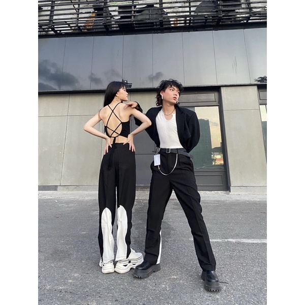 Quần vải xếp nếp cúc bấm sau // M4 Outfit