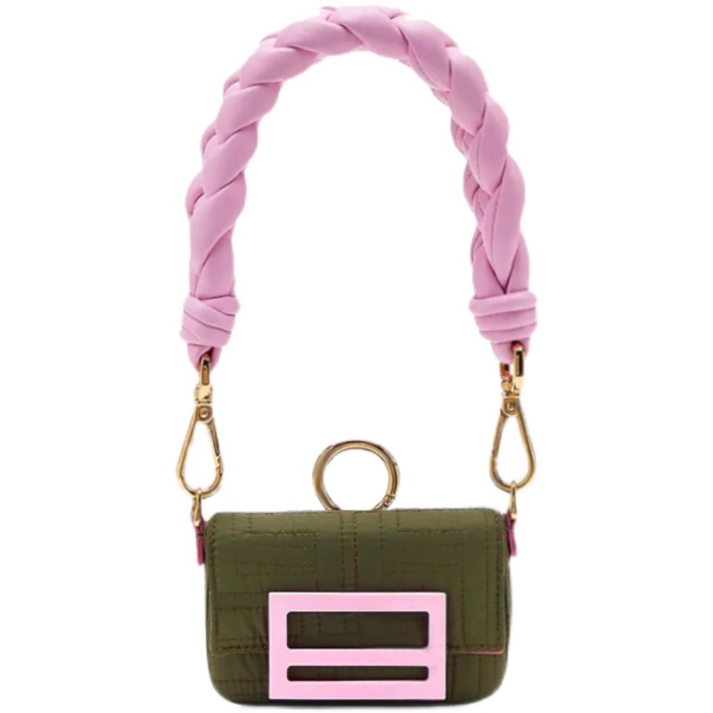 Túi đeo vai IELGY thiết kế dây bện màu tương phản thời trang dành cho nữ