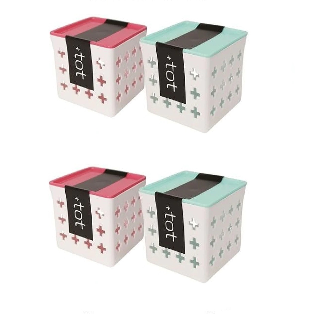Daiso Giỏ Nhựa Vuông 7X7X6Cm (Cái) Tot Box Cube With Lid