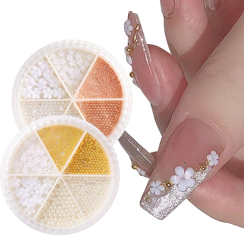 [Hàng mới về] Hộp đá trang móng tay 3D màu vàng/ bạc/ vàng hồng sang trọng