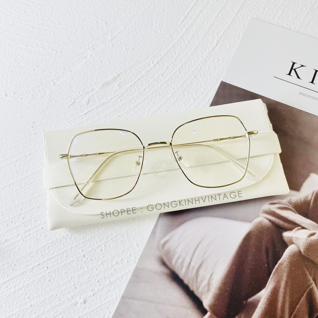 Gọng kính cận nữ , kiểu dáng vuông size to kim loại mảnh Fiveminutes 8899 | BigBuy360 - bigbuy360.vn