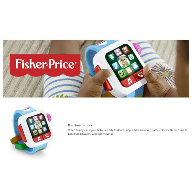 Đồng hồ thông minh cho bé Fisher-Price GJW17 Laugh & Learn Time to Learn, Đồ chơi trẻ em có nhạc, nhiều màu